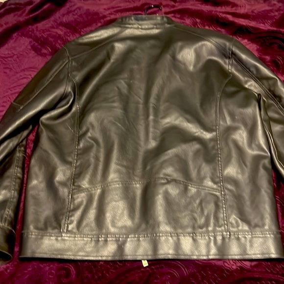 LEATHER BLACK Jacket SEXY!  XL GUESS - Picture 5 of 6